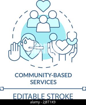 Community based services turquoise concept icon Stock Vector