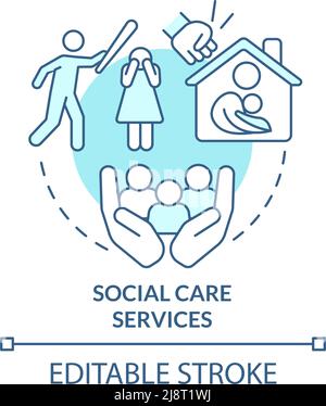 Social care services turquoise concept icon Stock Vector