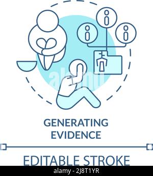 Generating evidence turquoise concept icon Stock Vector