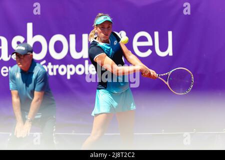 Strasbourg, France. 18th May, 2022. Elise Mertens of Belgium in action during her Round of 16 Singles match of the 2022 Internationaux de Strasbourg against Anna-Lena Friedsam of Germany at the Tennis Club de Strasbourg in Strasbourg, France Dan O' Connor/SPP Credit: SPP Sport Press Photo. /Alamy Live News Stock Photo