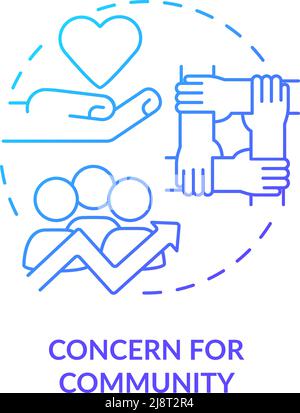 Concern for community blue gradient concept icon Stock Vector