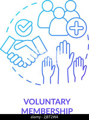 Voluntary membership blue gradient concept icon Stock Vector