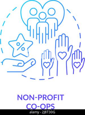 Non-profit co-ops blue gradient concept icon Stock Vector