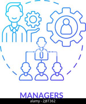 Managers blue gradient concept icon Stock Vector