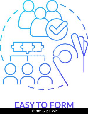Easy to form blue gradient concept icon Stock Vector