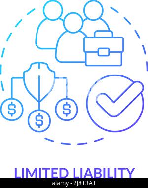Limited liability blue gradient concept icon Stock Vector