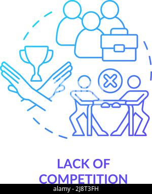 Lack of competition blue gradient concept icon Stock Vector