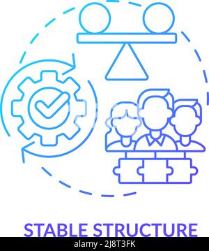Stable structure blue gradient concept icon Stock Vector