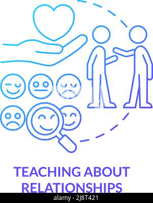 Teaching about relationships blue gradient concept icon Stock Vector