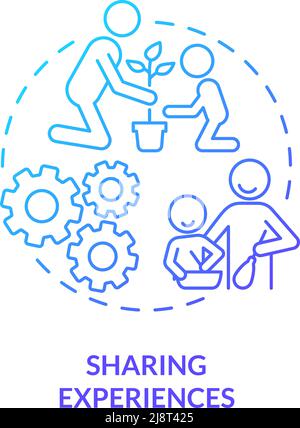 Sharing experiences blue gradient concept icon Stock Vector