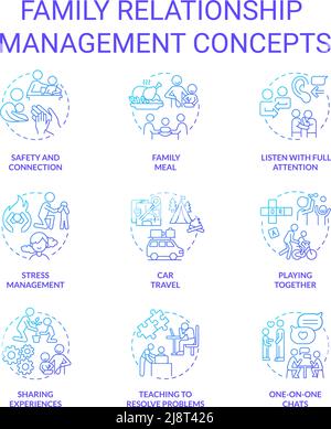 Family relationship blue gradient concept icon Stock Vector Image & Art ...