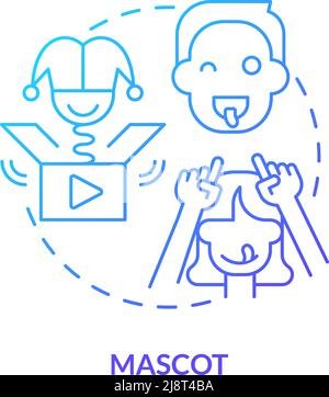 Mascot blue gradient concept icon Stock Vector