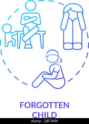 Forgotten child blue gradient concept icon Stock Vector