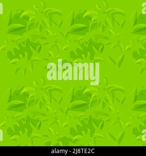 Grass, lawn abstract seamless background, game asset pattern, natural field herbs top view . Green meadow ui, gui. Vector illustration Stock Vector