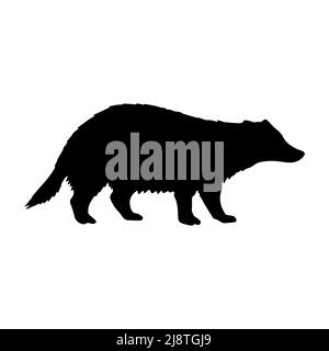 Simple Flat Design of Honey Badger Looking Back Stock Vector Image ...