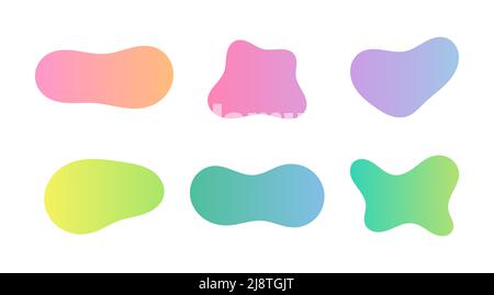 Liquid Abstract shapes set. Isolated Flat Vector background ...