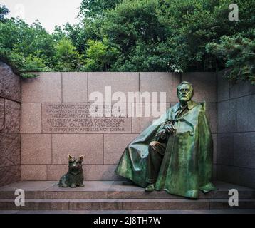 Statue within the Franklin Delano Roosevelt Memorial site, Washington, D.C., United States Stock Photo