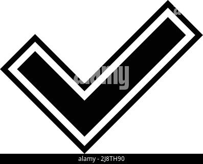 Black check mark icon. Editable vector. Stock Vector