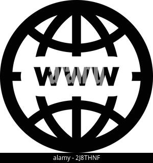 An Internet browser icon with the word www. Editable vector. Stock Vector