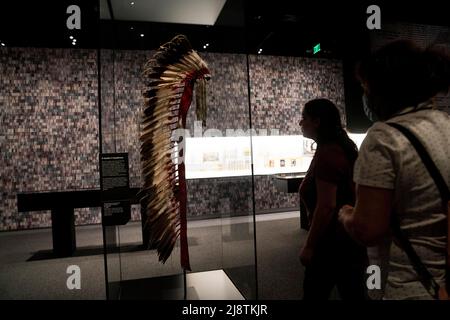 (220518) -- WASHINGTON, D.C., May 18, 2022 (Xinhua) -- People visit the National Museum of the American Indian in Washington, DC, the United States, on May 17, 2022. The National Museum of the American Indian in Washington, DC opened in 2004 with more than 800,000 objects. (Xinhua/Liu Jie) Credit: Liu Jie/Xinhua/Alamy Live News Stock Photo