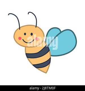 clip art of bee with cartoon design,vector illustration Stock Vector