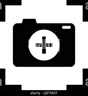 A camera icon inside a focus icon. Vector of target icon. Editable vector. Stock Vector