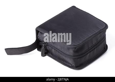 Nylon camping case with a zipper for various things isolated on white Stock Photo