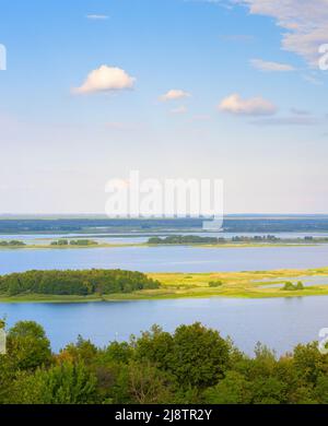 Landscape with beautiful Dnipro river. Vytachiv, Ukraine Stock Photo