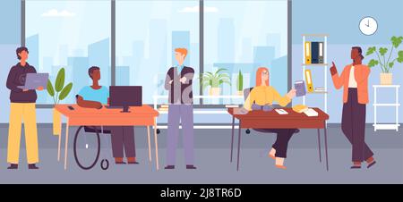 2205 S ST Inclusive workplace with people with disabilities Stock Vector