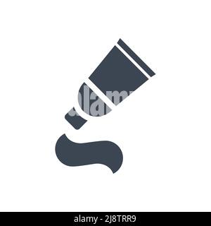 Tooth Paste Tube Related Vector Glyph Icon. Toothpaste Tube sign. Isolated on White Background Stock Vector