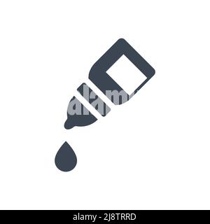 Eye Drops Related Vector Glyph Icon. Drugs. Eye Drops sign. Isolated on White Background Stock Vector