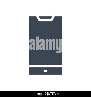 Smartphone related vector glyph icon. Smartphone sign. Isolated on white background. Vector illustration. Stock Vector