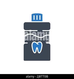 Mouth Rinse Related Vector Glyph Icon. Mouth Rinse Sign. Isolated on White Background. Stock Vector