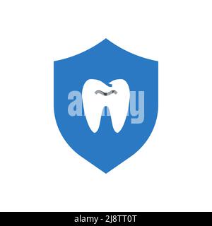 Teeth Protection Related Vector Glyph Icon. Teeth Protection sign. Isolated on White Background Stock Vector
