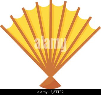 Hand fan semi flat color vector element Stock Vector