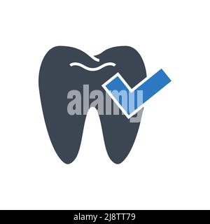 Dental Check Related Vector Glyph Icon. Dental Check sign. Isolated on White Background Stock Vector
