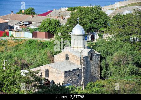 The temple of Genoese fortress in Feodosia. Attraction Of The Crimea Stock Photo