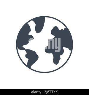 Globe related vector glyph icon. Globe sign. Isolated on white background. Editable vector illustration Stock Vector