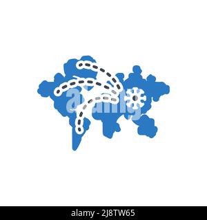 Pandemia related vector glyph icon. Pandemia sign. Worldwide spread of the virus. Isolated on white background. Editable vector illustration Stock Vector