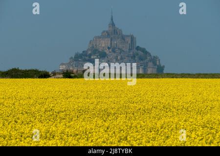 The Benedictine Abbey of Mont-Saint-Michel is one of the most remarkable examples of medieval religious and military architecture Stock Photo