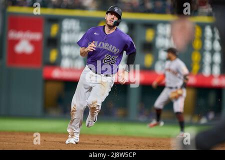 May 3 2022: Colorado first baseman C.J. Cron (25) gets a hit