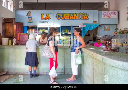 Ration book store architecture building, Cuba Stock Photo