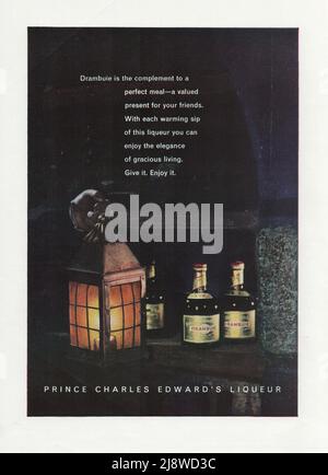 Drambuie liqueur vintage paper advertisement advert Prince Charles Edward's Liqueur 1970s 1980s Stock Photo