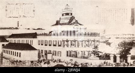 Mitsui Bank in Tokyo. Drawing from 1872 Stock Photo - Alamy