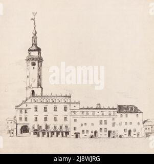 Town Hall in the city of Lviv. Reconstruction of the 19th century. Stock Photo