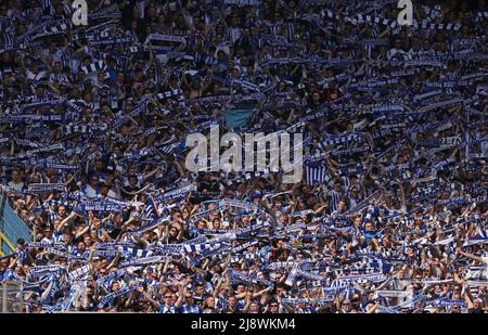 City Of Dortmund, Deutschland. 14th May, 2022. firo : May 14th, 2022, Fuvuball, 1st Bundesliga, season 2021/2022, BVB, Borussia Dortmund - Hertha BSC Berlin 2:1 Hertha fans, scarves Credit: dpa/Alamy Live News Stock Photo