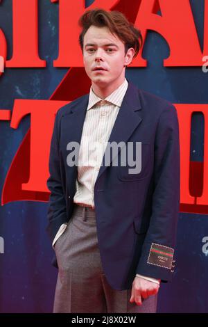 Madrid, Spain. 18th May, 2022. Charlie Heaton attends the premiere of the new season of 'Stranger Things' the series they star at the cinema callao in Madrid. Credit: SOPA Images Limited/Alamy Live News Stock Photo