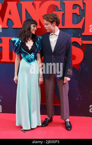 Madrid, Spain. 18th May, 2022. Natalia Dyer and Charlie Heaton attend the premiere of the new season of 'Stranger Things' the series they star at the cinema callao in Madrid. (Photo by Atilano Garcia/SOPA Images/Sipa USA) Credit: Sipa USA/Alamy Live News Stock Photo