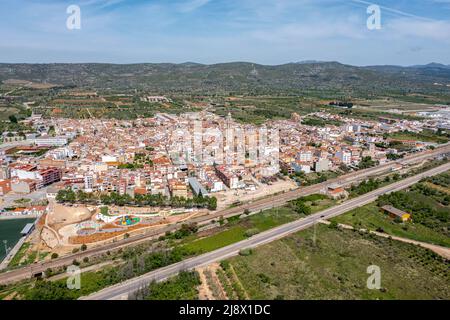 Panoramic view of Alcala de Chivert or Xivert in Castellon Spain Stock Photo