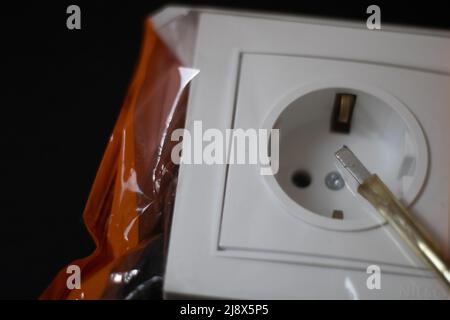 Switch and Electrical Test Pen Stock Photo